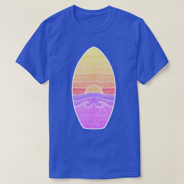 Camiseta Surfboard Summer Sunset TShirt (Diseño del anverso)