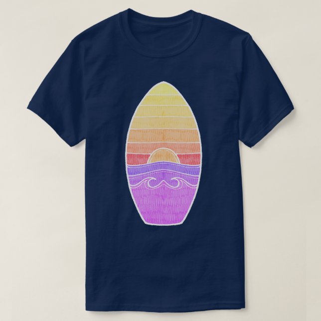 Camiseta Surfboard Summer Sunset TShirt (Diseño del anverso)