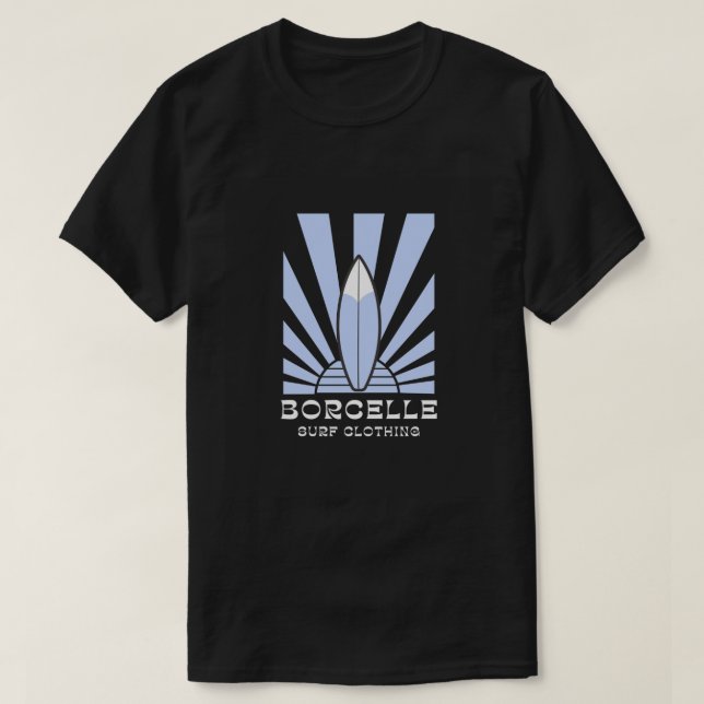Camiseta Surfboard Sunburst - Ropa de Surf BORCELLE (Diseño del anverso)
