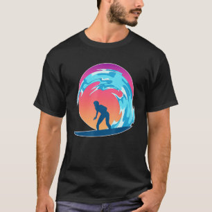Camiseta Surfboard Surfer Sea Waves Water Sport Ocean Sunse