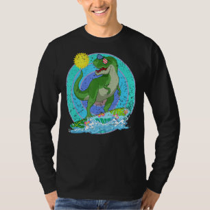 Camiseta Surfboard Surfing Dinosaurios Hombres Mujeres Niño
