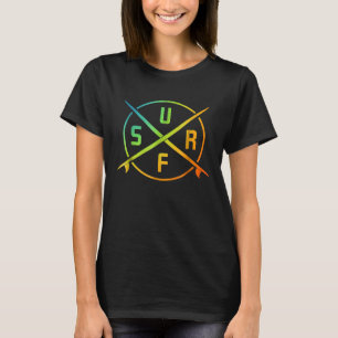 Camiseta Surfboard Surfing Rainbow Colours