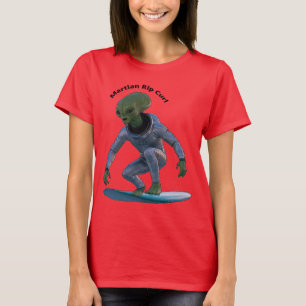 Camiseta Surfboard Surfing Space Alien Montando una Ola URM