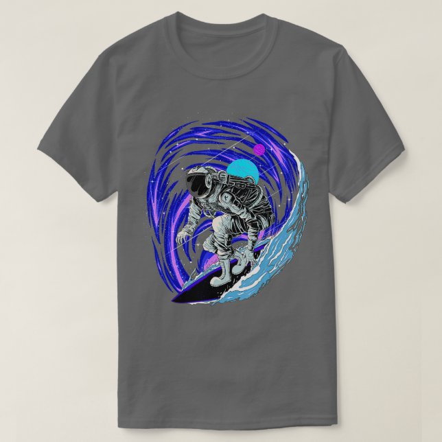 Camiseta Surfboarde de surf astronauta en el espacio ultrat (Diseño del anverso)