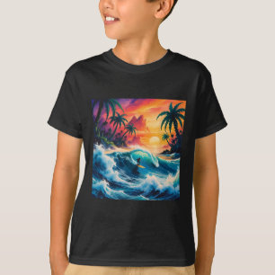 Camiseta Surfeando en paraíso tropical