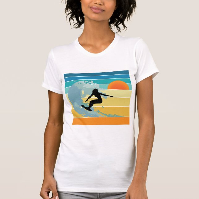 Camiseta Surfer Chica Vintage Sunset (Anverso)