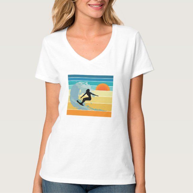 Camiseta Surfer Chica Vintage Sunset (Anverso)