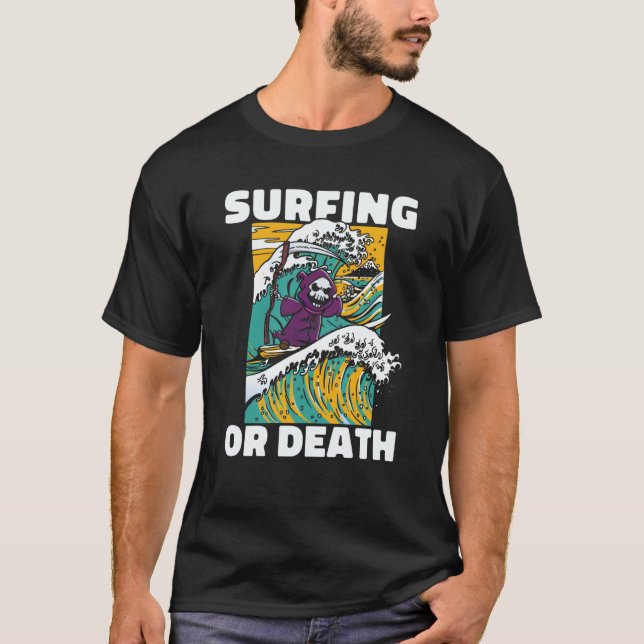 Camiseta Surfer Death Waves Surfboard Surfing 4t (Anverso)