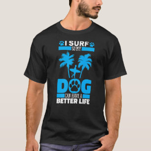 Camiseta Surfer Dog Surfboard Waves Surfrider Surfing