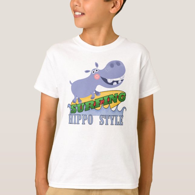 Camiseta Surfer Hippopótamo (Anverso)