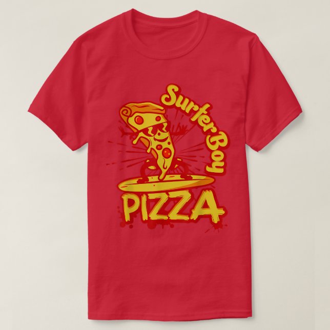 Camiseta Surfer Retro Pizza Boy 1634  (Diseño del anverso)