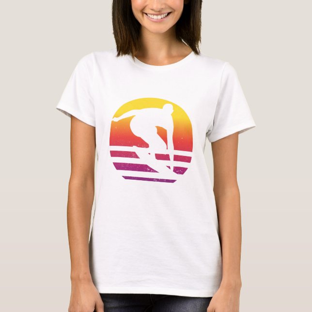 Camiseta Surfer Retro Surfing Sunset (Anverso)