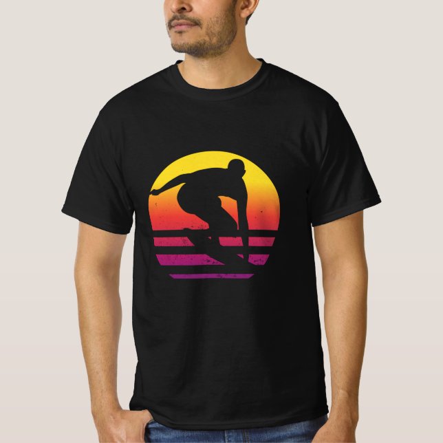 Camiseta Surfer Retro Surfing Sunset (Anverso)