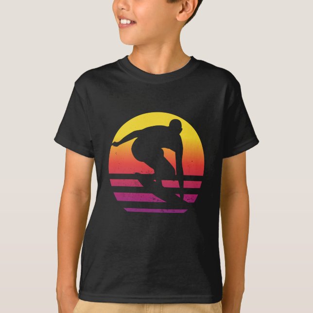 Camiseta Surfer Retro Surfing Sunset (Anverso)