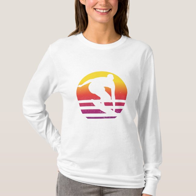 Camiseta Surfer Retro Surfing Sunset (Anverso)