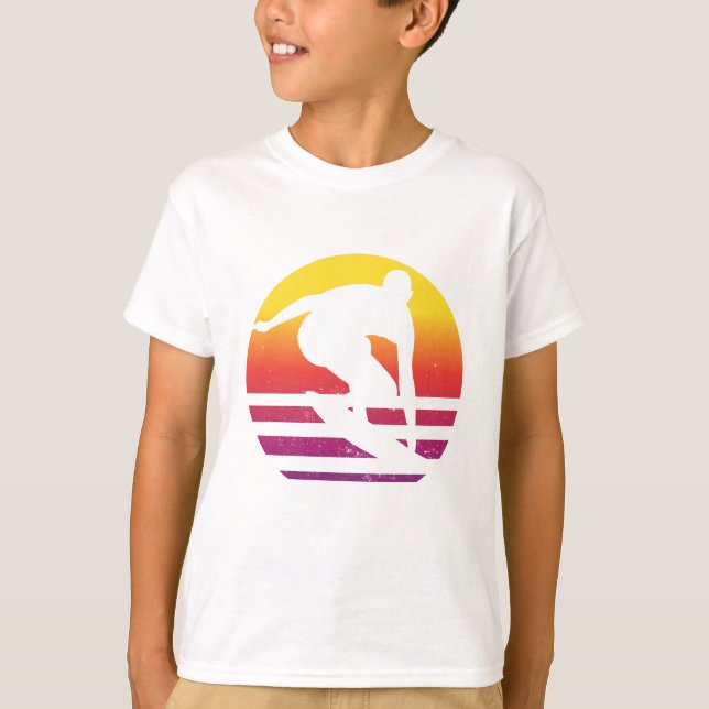 Camiseta Surfer Retro Surfing Sunset (Anverso)
