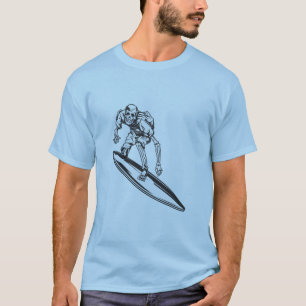 Camiseta Surfer Skeleton Vintage Surf Design