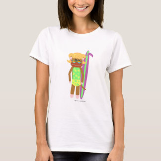 Camiseta Surfer Sock Monkey Chica Ilustracion Personalizado