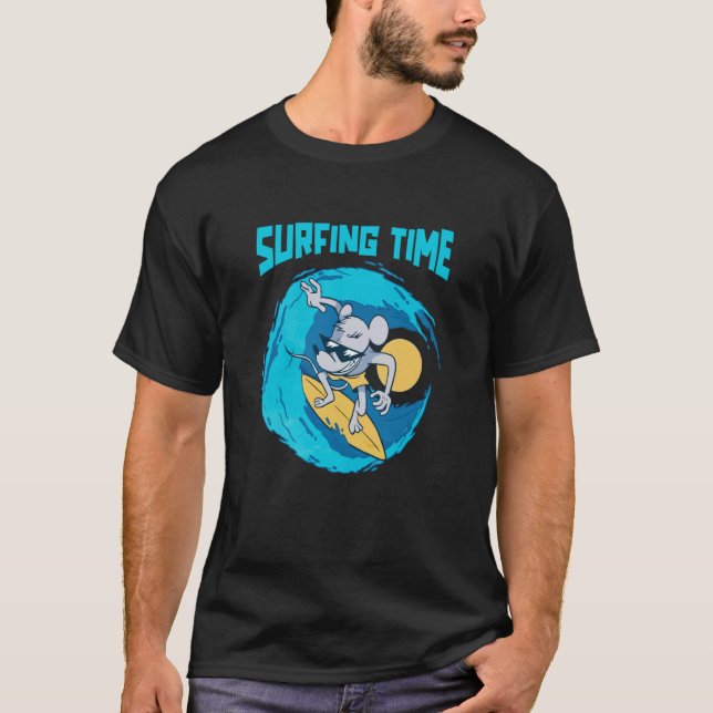 Camiseta Surfer Surfboard  Surfrider Waves Trex Surfing (Anverso)