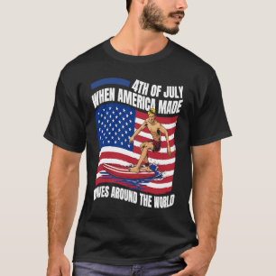 Camiseta Surfer Us Flag Surfrider Surfing Surfing Surfing S