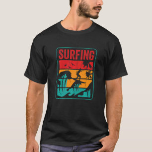 Camiseta Surfer Vintage Hawaii Waves Surfin Surfing