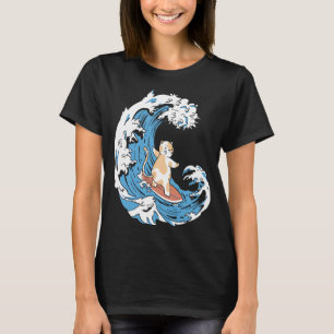 Camiseta Surfer Waves Surfboard Surfrider Cat Surfing