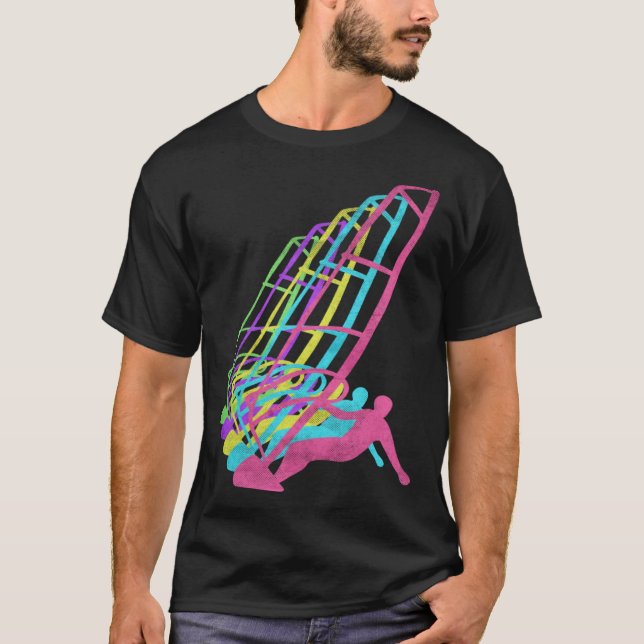 Camiseta Surfer Windsurfing 80s Colors 1980s (Anverso)