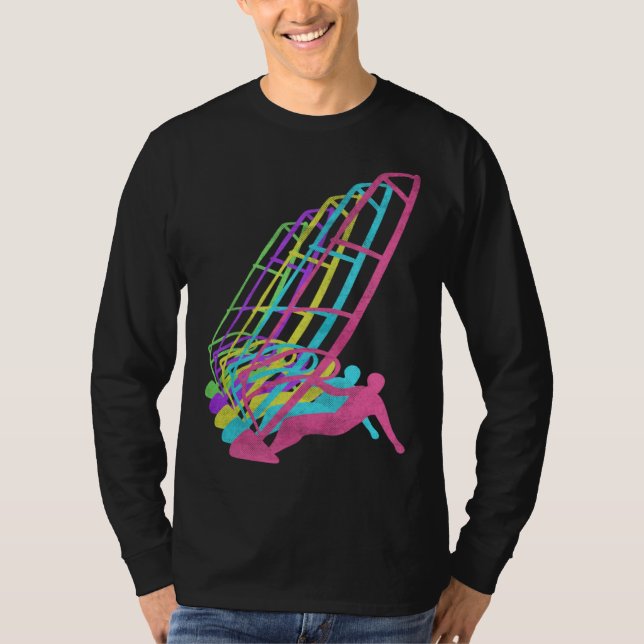 Camiseta Surfer Windsurfing 80s Colors 1980s (Anverso)