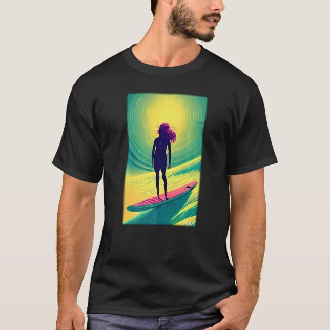 Camiseta Surfergirl Chica mujer Surfboard Waves Sea Vacatio (Anverso)