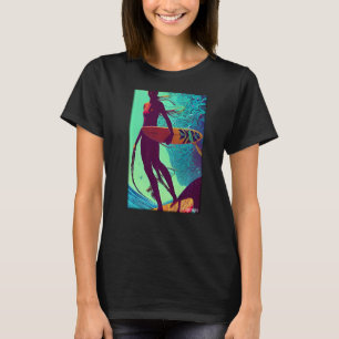 Camiseta Surfergirl Chica mujer Surfboard Waves Sea Vacatio