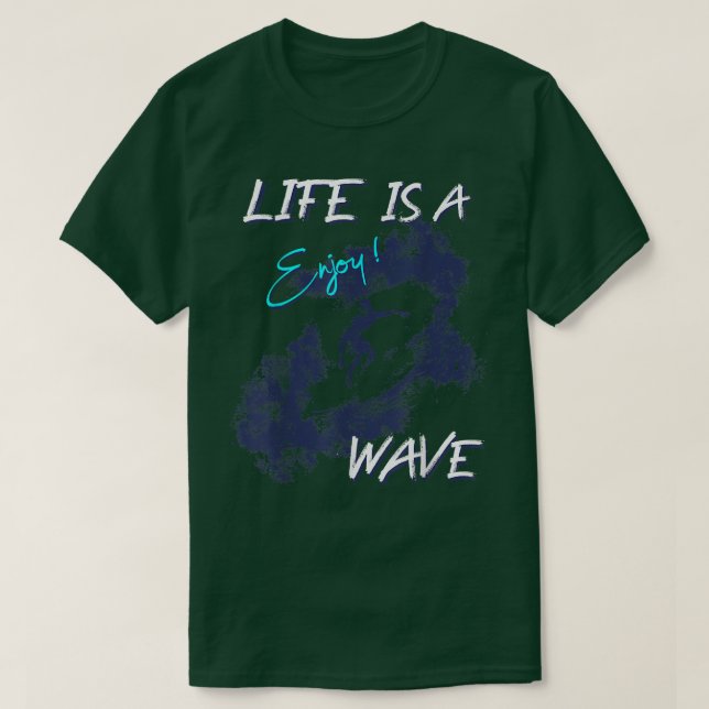 Camiseta SurferLife Is A Wave, EnjoyMidnight Blue  (Diseño del anverso)