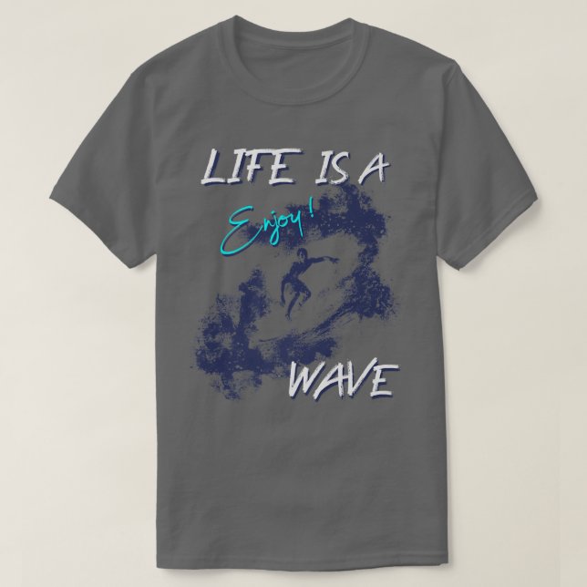 Camiseta SurferLife Is A Wave, EnjoyMidnight Blue1062 (Diseño del anverso)