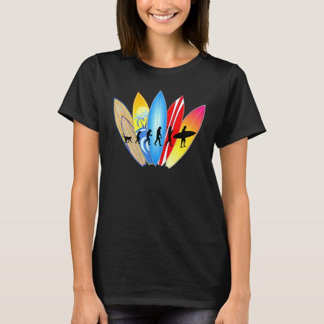 Camiseta Surfers Evolution Retro Surfing 9ifts para los ami (Anverso)