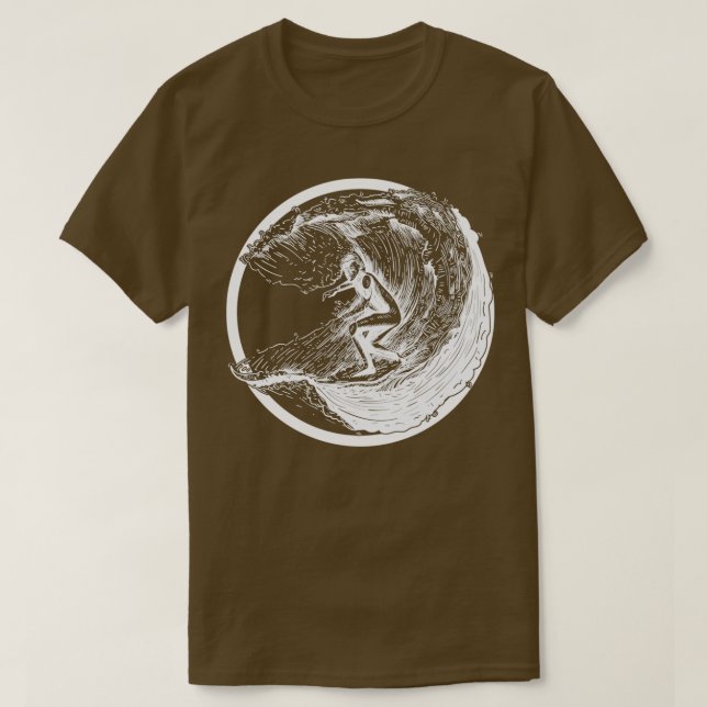Camiseta Surfers on Surfboards and Waves Surfing (Diseño del anverso)