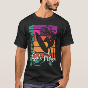 Camiseta Surfin de Surfista Retro Sunset de Santa Mónica Ca