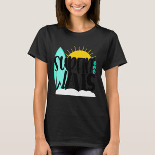 Camiseta Surfin Waves Surfboard Surf Summer Shirt Niños