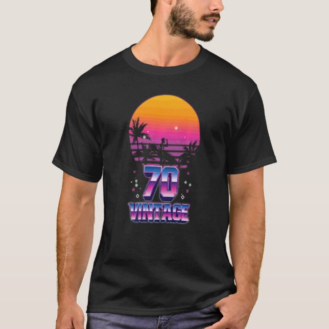 Camiseta Surfing 1970 Pacific Ocean Sunset 70 cumpleaños 70 (Anverso)