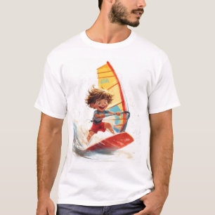 Camiseta Surfing Adventure Personalizado de un niño feliz