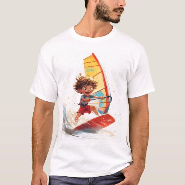 Camiseta Surfing Adventure Personalizado de un niño feliz (Anverso)
