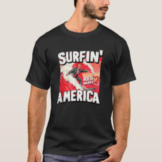 Camiseta SURFING AMERICA Red Wave 24 Trump 2024 vo electora