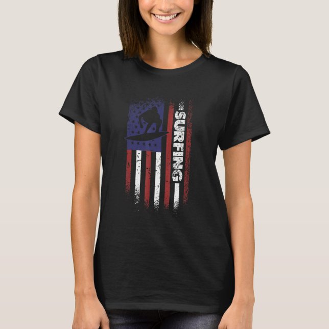 Camiseta Surfing American Flag Vinatge Style Sports (Anverso)
