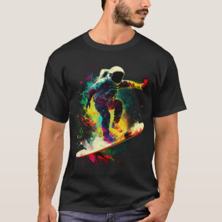Camiseta Surfing Astronauta En El Espacio