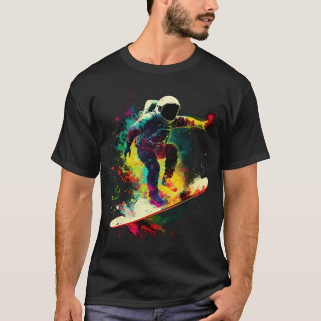 Camiseta Surfing Astronauta En El Espacio (Anverso)