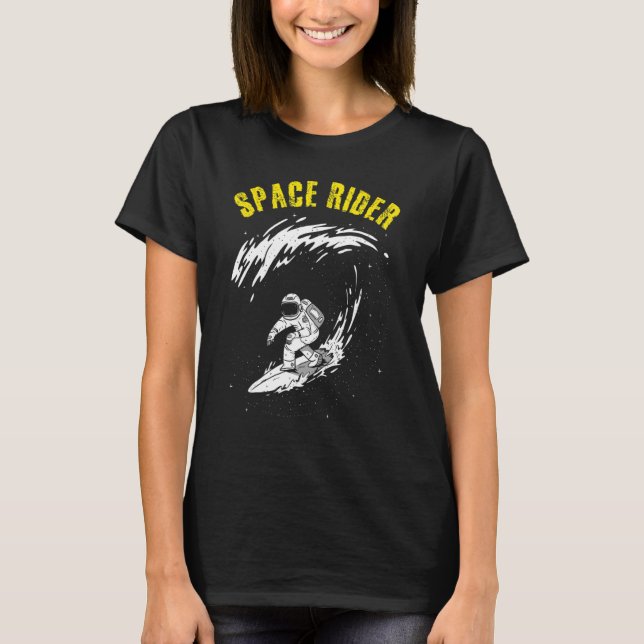 Camiseta Surfing Astronauta Space Rider Surf the Wave (Anverso)