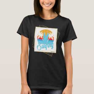 Camiseta Surfing Beach Summer Vacation Palm Trees Ocean Sur