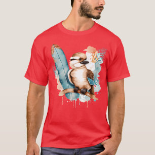 Camiseta Surfing Bird Kookaburra Watercolor vintage