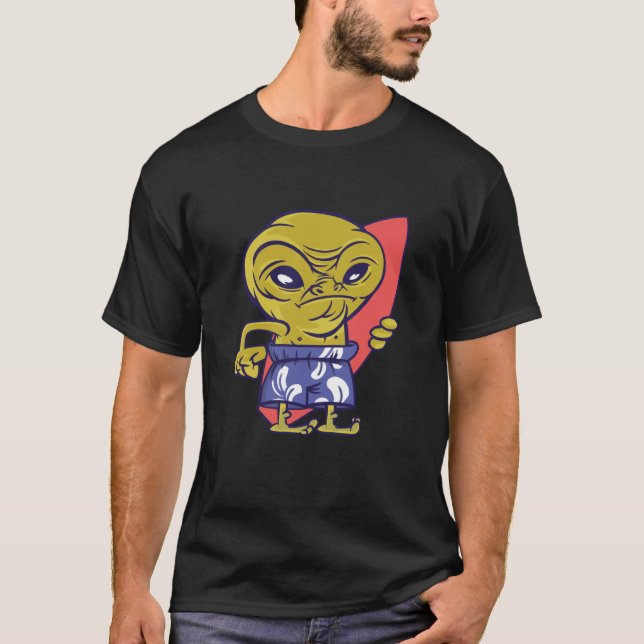 Camiseta surfing board alien space aliens ufo (Anverso)