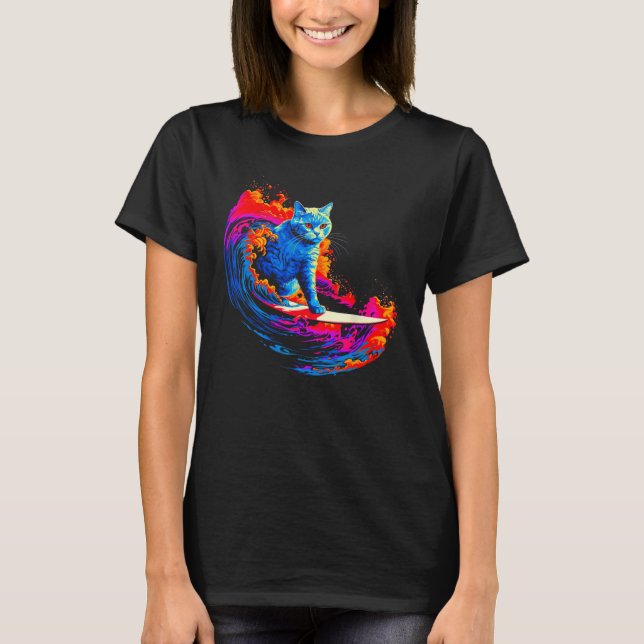 Camiseta Surfing British Shorthair Cat (Anverso)