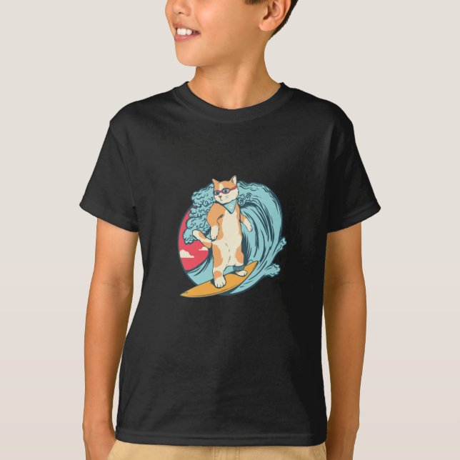 Camiseta Surfing Cat (Anverso)