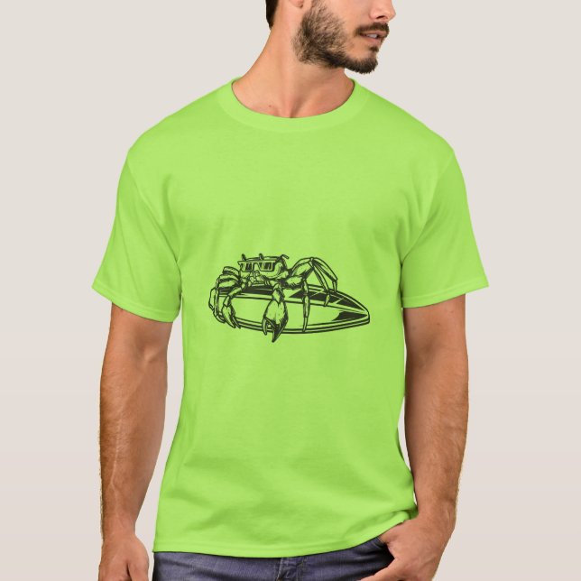 Camiseta Surfing Crab Vintage Surfing Design (Anverso)